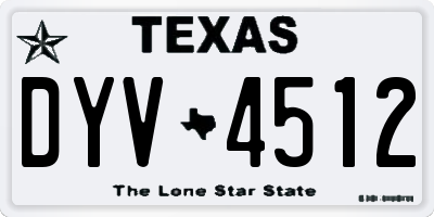 TX license plate DYV4512