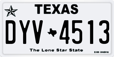 TX license plate DYV4513