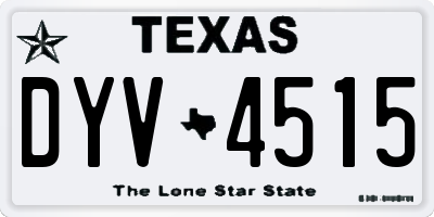 TX license plate DYV4515