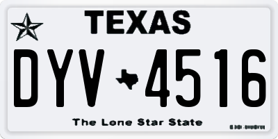 TX license plate DYV4516