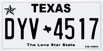 TX license plate DYV4517