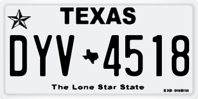 TX license plate DYV4518