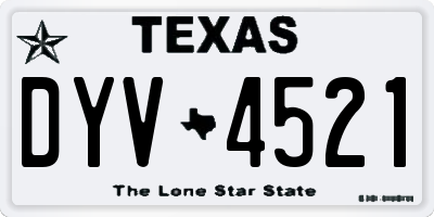 TX license plate DYV4521