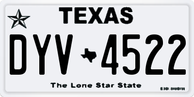 TX license plate DYV4522