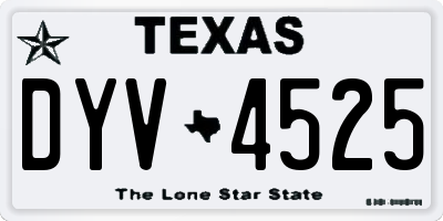 TX license plate DYV4525