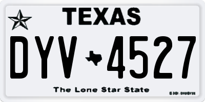 TX license plate DYV4527