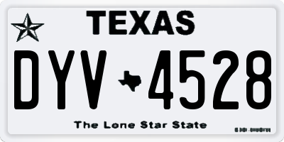 TX license plate DYV4528