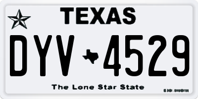 TX license plate DYV4529