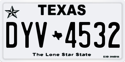TX license plate DYV4532