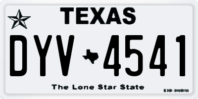 TX license plate DYV4541