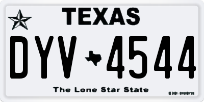 TX license plate DYV4544