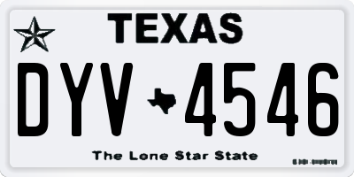 TX license plate DYV4546