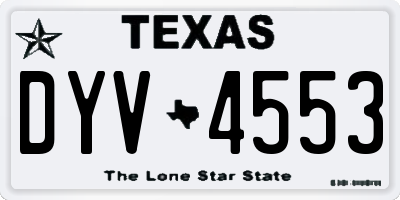 TX license plate DYV4553
