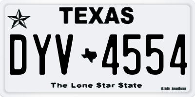 TX license plate DYV4554