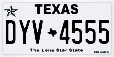 TX license plate DYV4555