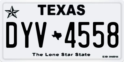 TX license plate DYV4558