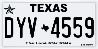 TX license plate DYV4559