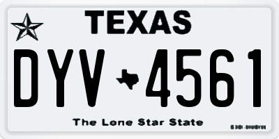 TX license plate DYV4561