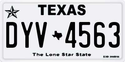 TX license plate DYV4563