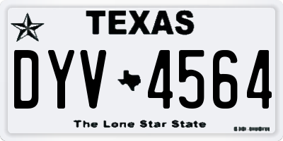TX license plate DYV4564