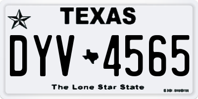 TX license plate DYV4565