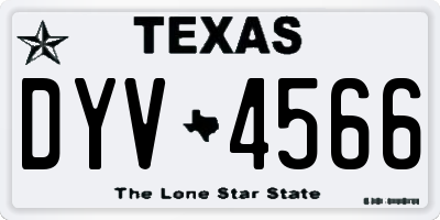 TX license plate DYV4566