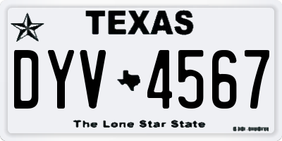 TX license plate DYV4567
