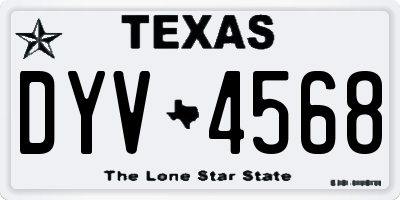 TX license plate DYV4568