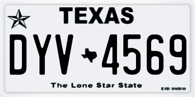 TX license plate DYV4569