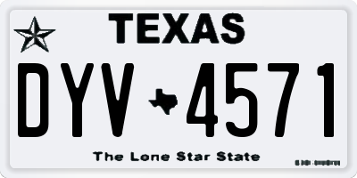 TX license plate DYV4571