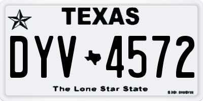 TX license plate DYV4572