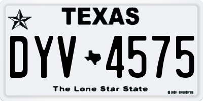 TX license plate DYV4575