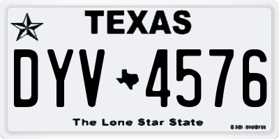 TX license plate DYV4576