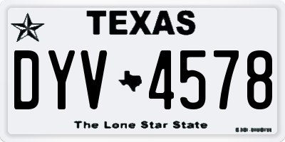 TX license plate DYV4578