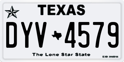 TX license plate DYV4579