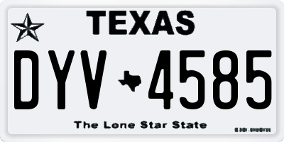 TX license plate DYV4585