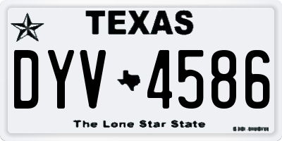 TX license plate DYV4586