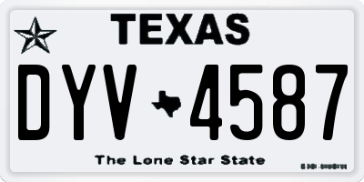 TX license plate DYV4587