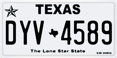 TX license plate DYV4589