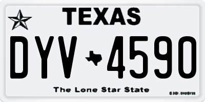 TX license plate DYV4590