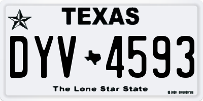 TX license plate DYV4593