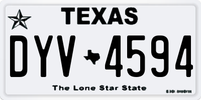 TX license plate DYV4594