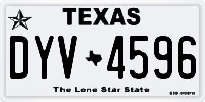 TX license plate DYV4596