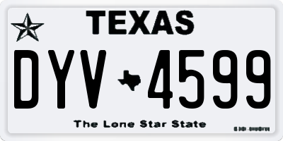 TX license plate DYV4599