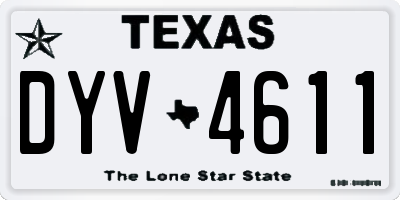 TX license plate DYV4611