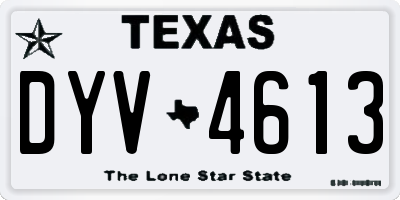 TX license plate DYV4613