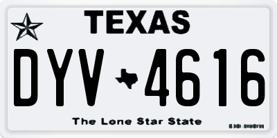 TX license plate DYV4616