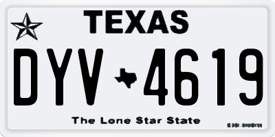TX license plate DYV4619