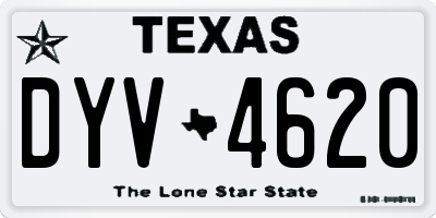 TX license plate DYV4620