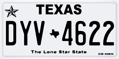 TX license plate DYV4622